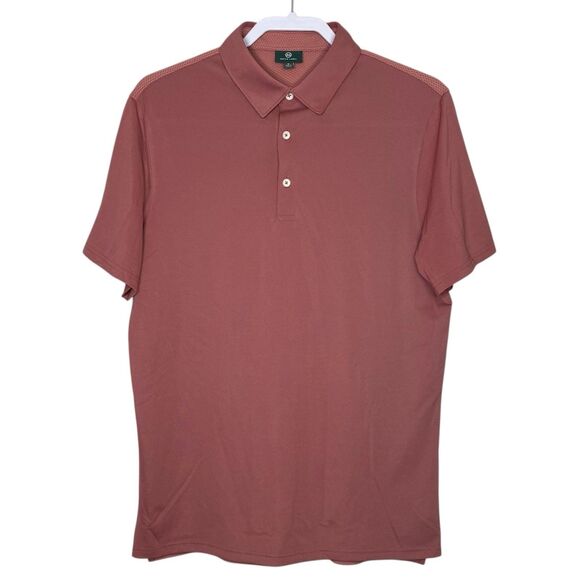 AG Adriano Goldschmied Polo Shirt Mens Medium Pink Short Sleeve Mesh Golf NEW - Picture 1 of 9